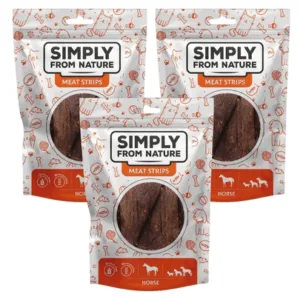 Comanda online SIMPLY FROM NATURE Meat Strips din cal recompense caini 3x80 g