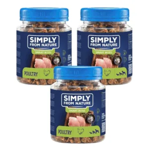 Comanda online SIMPLY FROM NATURE Smart Bites Gustare cu pasare 3x130 g pentru caine