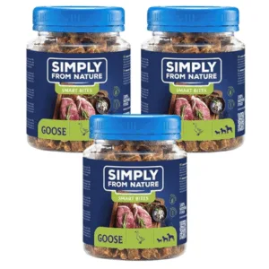 Comanda online SIMPLY FROM NATURE Smart Bites Recompensa dresaj caine 3x130 g din gasca