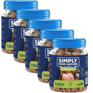 Comanda online SIMPLY FROM NATURE Smart Bites cuburi curcan 5x130 g pentru caini