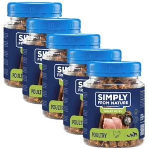 Comanda online SIMPLY FROM NATURE Smart Bites cuburi pui pentru caini 5x130 g