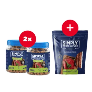 Comanda online SIMPLY FROM NATURE Smart Bites recompensa cu cerb 2 x 130 g + snack GRATIS