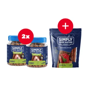 Comanda online SIMPLY FROM NATURE Smart Bites recompensa cu iepure 2 x 130 g + snack GRATIS