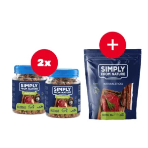 Comanda online SIMPLY FROM NATURE Smart Bites recompensa cu mistret 2 x 130 g + snack GRATIS