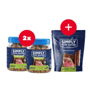 Comanda online SIMPLY FROM NATURE Smart Bites recompensa cu vita 2 x 130 g + snack GRATIS