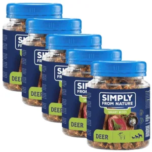 Comanda online SIMPLY FROM NATURE Smart Bites recompense naturale caini 5x130 g cerb