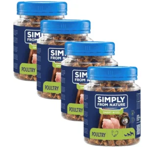 Comanda online SIMPLY FROM NATURE Smart Bites set recompense caini 4x130 g cu pasare