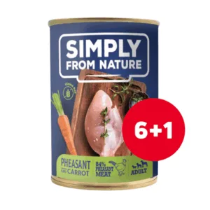 Comanda online SIMPLY FROM NATURE fazan si morcovi set hrana caini 6 x 400 g + 1 GRATIS