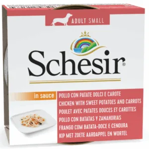 Comanda online Schesir Dog Adult Small Chicken with Sweet Potatoes in Sauce