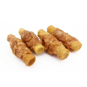 Comanda online Set recompense pentru caini Betisoare de piele de porc impletite cu pui