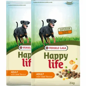 Comanda online VERSELE-LAGA Happy Life Adult beef hrana caini adulti 30 kg (2 x 15 kg) cu vita