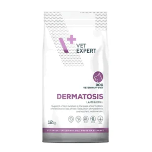 Comanda online VET EXPERT Veterinary Diet Dog Dermatosis Lamb and Krill 12 kg dieta veterinara pentru caini