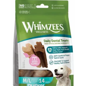 Comanda online WHIMZEES Snack dentitie Puppy M/L pentru catelusi 14 buc