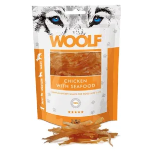 Comanda online WOOLF Chicken With Seafood 100g recompensa caini si pisici
