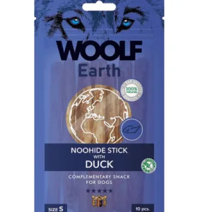 Comanda online WOOLF Earth Noohide Stick with Duck 90g Sticks pentru caini
