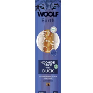 Comanda online WOOLF Earth Noohide Stick with Duck XL 85g gustare baton cu rata pentru caine