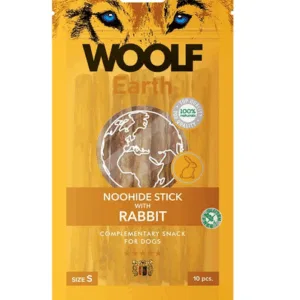 Comanda online WOOLF Earth Noohide Stick with Rabbit S 90g batoane pentru caini