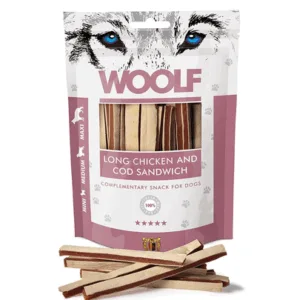 Comanda online WOOLF Long Chicken And Cod Sandwich 100g pui si cod