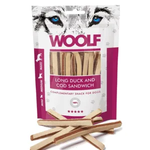 Comanda online WOOLF Long Duck And Cod Sandwich 100g rata si cod