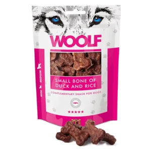 Comanda online WOOLF Small Bone Of Duck And Rice 100g recompensa cu rata si orez