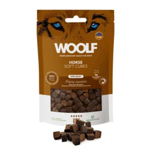 Comanda online WOOLF Soft Cubes Horse Monoprotein 100g snackuri moi din carne de cal